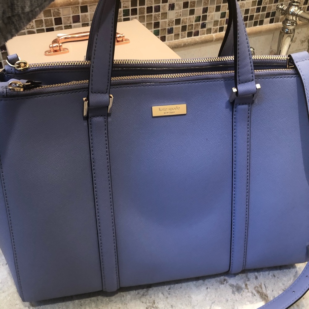 kate spade Periwinkle Leather Satchel Tote - Lavender Blue - Picture 4 of 16